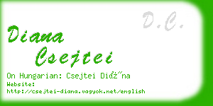 diana csejtei business card